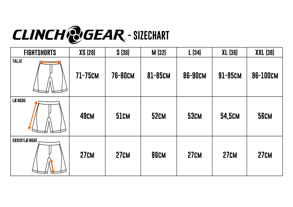 Clinch Gear Size Chart